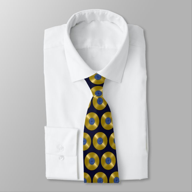 Gold Vinyl Record Album Tie (Tied)