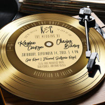 Gold Vinyl Record Unique Vintage Music Wedding