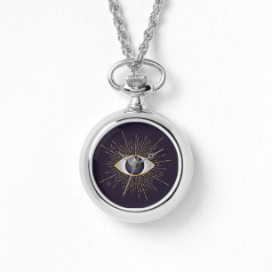 Gold & Violet Mystic Evil Eye Nazar Mati Watch