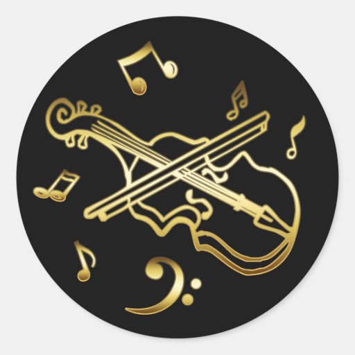 Image of GOLD VIOLIN Classic Round Sticker