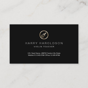 Gold Violin Icon Violin Teacher Business Card