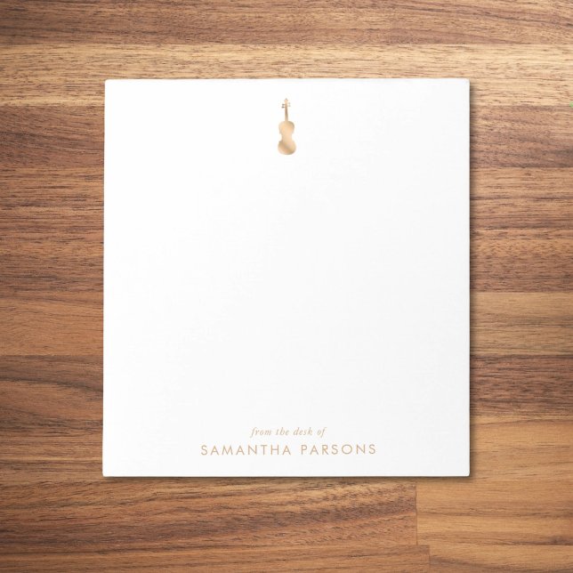 Gold Violin Simple Elegant Notepad (Creator Uploaded)