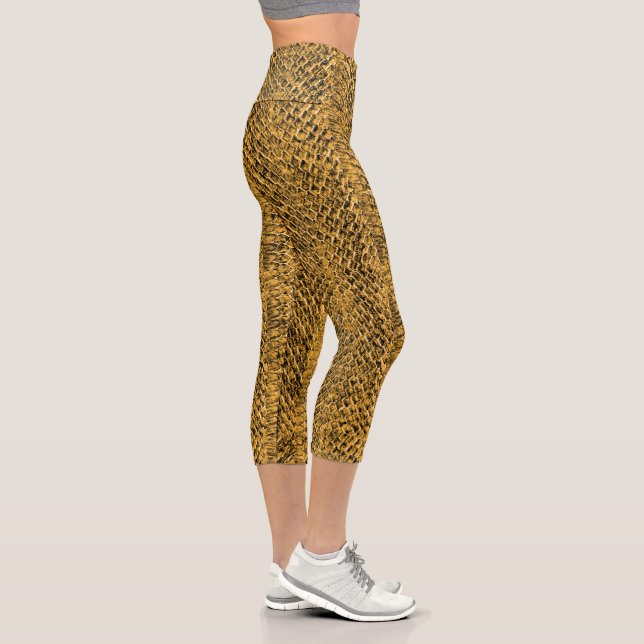 Gold Viper Snakeskin Capri Leggings (Right)