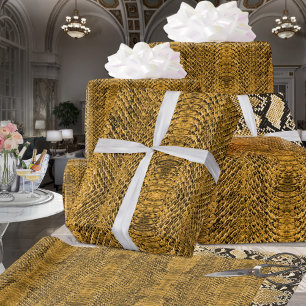 Gold Viper Snakeskin Wrapping Paper