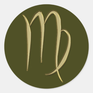 gold virgo classic round sticker