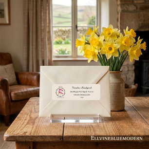Gold Virgo Zodiac Sign, Embossed Floral Address