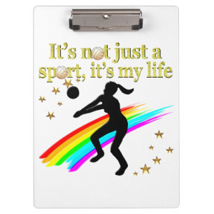 GOLD VOLLEYBALL IS MY LIFE DESIGN CLIPBOARD