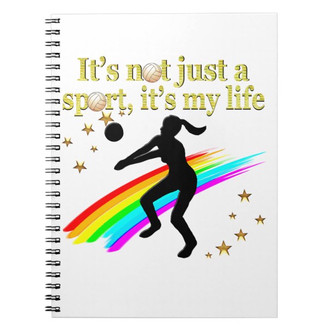 GOLD VOLLEYBALL IS MY LIFE DESIGN NOTEBOOK (Front)