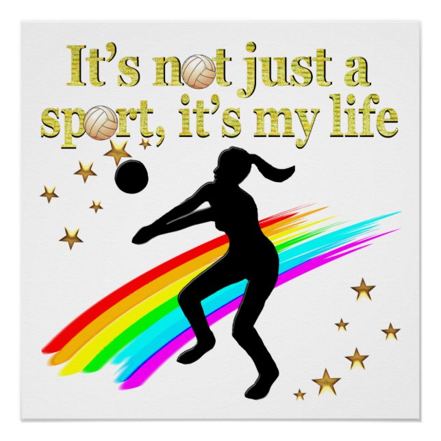 GOLD VOLLEYBALL IS MY LIFE DESIGN POSTER (Front)