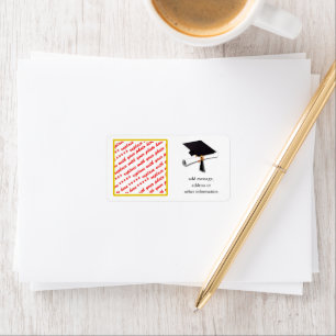 Gold w/Black & White Graduation Photo Frame Label