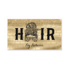 Gold Wall Hair Stylist Appointment Card Messy Bun