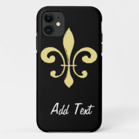 Gold Washout Fleur De Lis