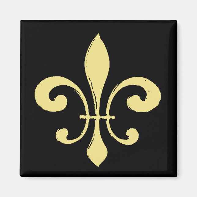 Gold Washout Fleur De Lis Magnet (Front)