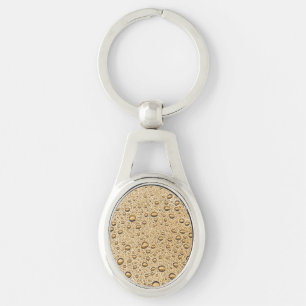 Gold water droplets key ring