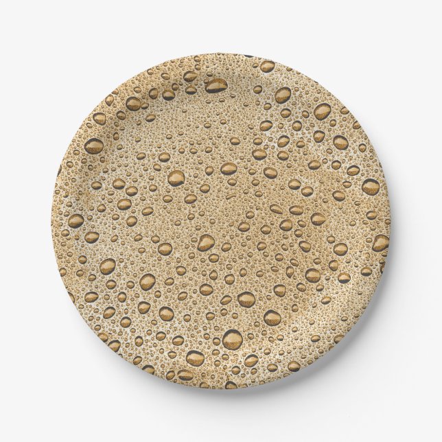 Gold water droplets paper plate (Front)