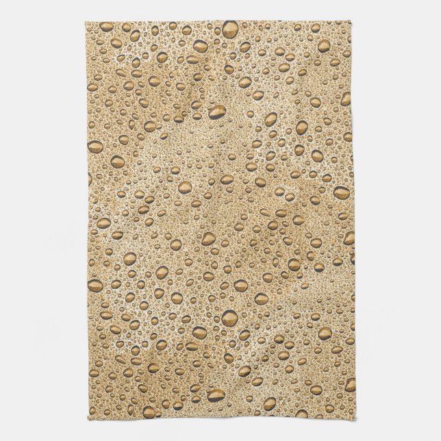 Gold water droplets tea towel (Vertical)