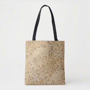 Gold water droplets tote bag