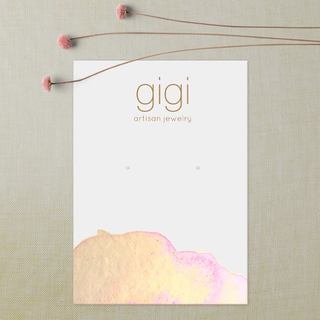 Gold Watercolor Abstract Earring Display Holder Business Card (Creator Uploaded)