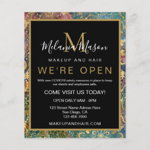 Gold watercolor and nebula mandala flyer