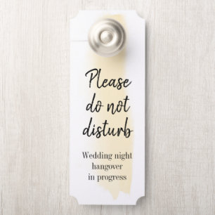 Gold Watercolor Brush Stroke Do Not Disturb Door Hanger