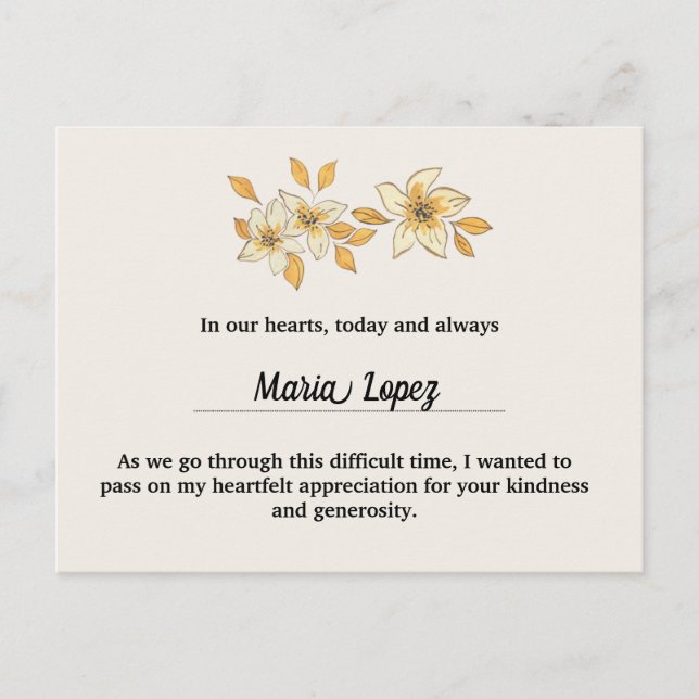 Gold Watercolor Condolence Card (Front)