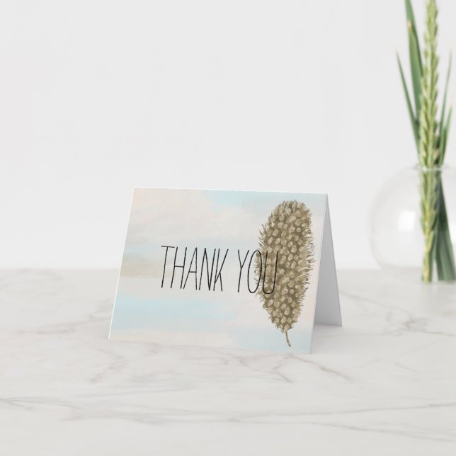 Gold Watercolor Feather Thank you (Front)