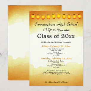 Gold Watercolor High School Class Reunion Template