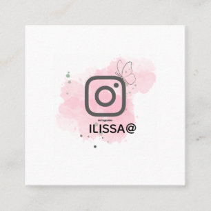 Gold Watercolor Instagram Small Square Business Card