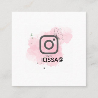 Gold Watercolor Instagram Small Square Business Card