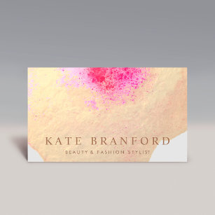 Gold Watercolor Large Floral Art Business Card