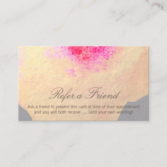 Gold Watercolor Large Floral Customer Referral (Front)