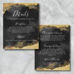 Gold Watercolor Mitzvah Event Details Card<br><div class="desc">Elegant Bar or Bat Mitzvah Event Details Card. Perfect for sharing important information with your guests, this stylish card is designed to accommodate details for the day of the celebration or an entire weekend of events, with space for information on both the front and back. The design features a sleek...</div>