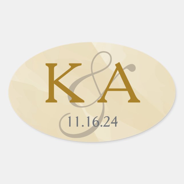 Gold Watercolor Monogram Label (Front)