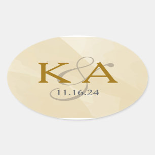 Gold Watercolor Monogram Label