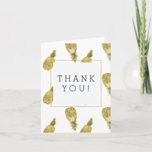 Gold Watercolor Pineapples Thank You
