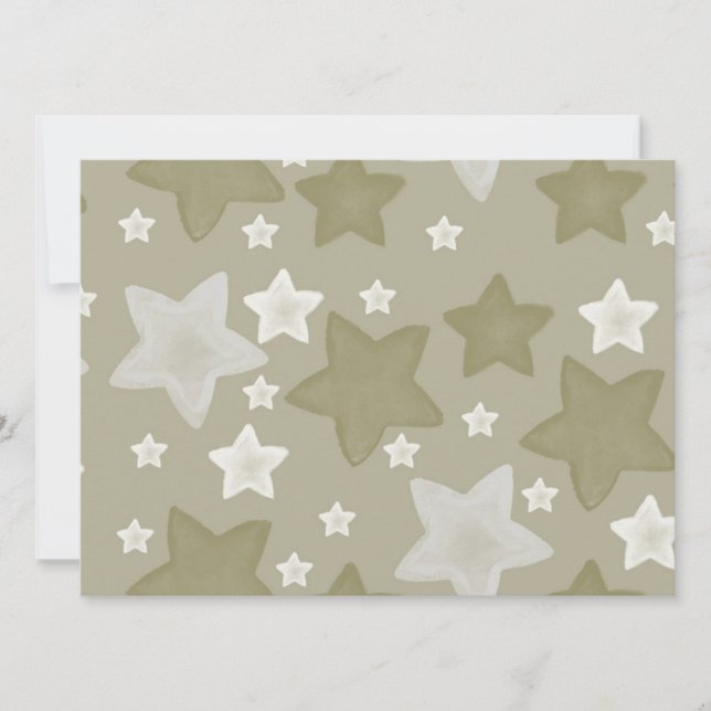 Gold Watercolor Stars baby shower Invitation (Front)