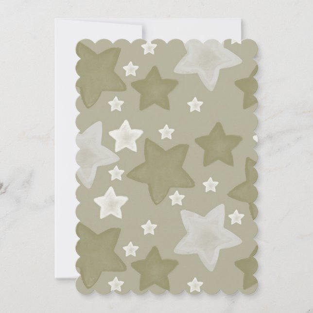 Gold Watercolor Stars baby shower Invitation (Front)