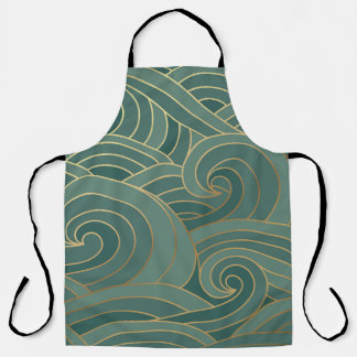 Gold Wave: Traditional Oriental Luxury Apron