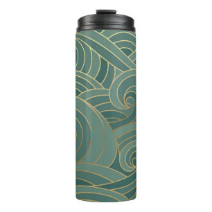 Gold Wave: Traditional Oriental Luxury Thermal Tumbler