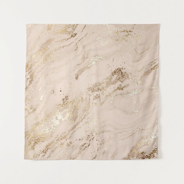 Gold Waves: Abstract Marble Tapestry (Front)