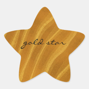 "gold" waves star sticker