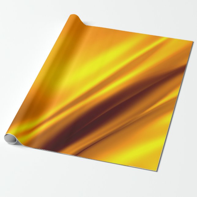Gold waving abstract background wrapping paper (Unrolled)
