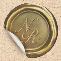  Gold Wax Seal Customised Initials Luxury Stickers