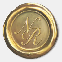  Gold Wax Seal Vintage Customised Wedding Stickers