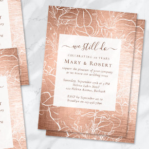 Gold We Still Do Vow Renewal 50th Wedding Invitation