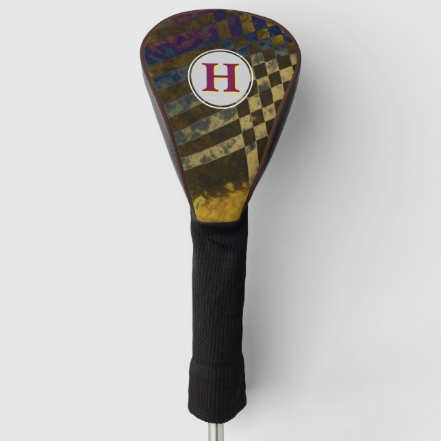 Gold Weave Monogram Golf Head Cover (Front)