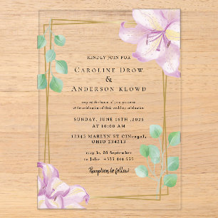 GOLD WEDDING Acrylic Invitations
