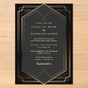 GOLD WEDDING Acrylic Invitations