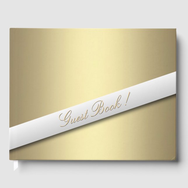 Gold Wedding, Anniversary Event Guest Book (Front)