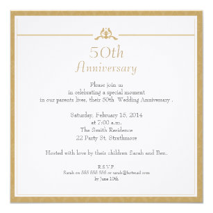 golden anniversary wedding invitations zazzle co uk 50th birthday certificate